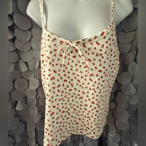 Floral Print Cream Camisole Top